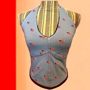 Handmade American flag halter Best fits s. Upcycled from previously loved items